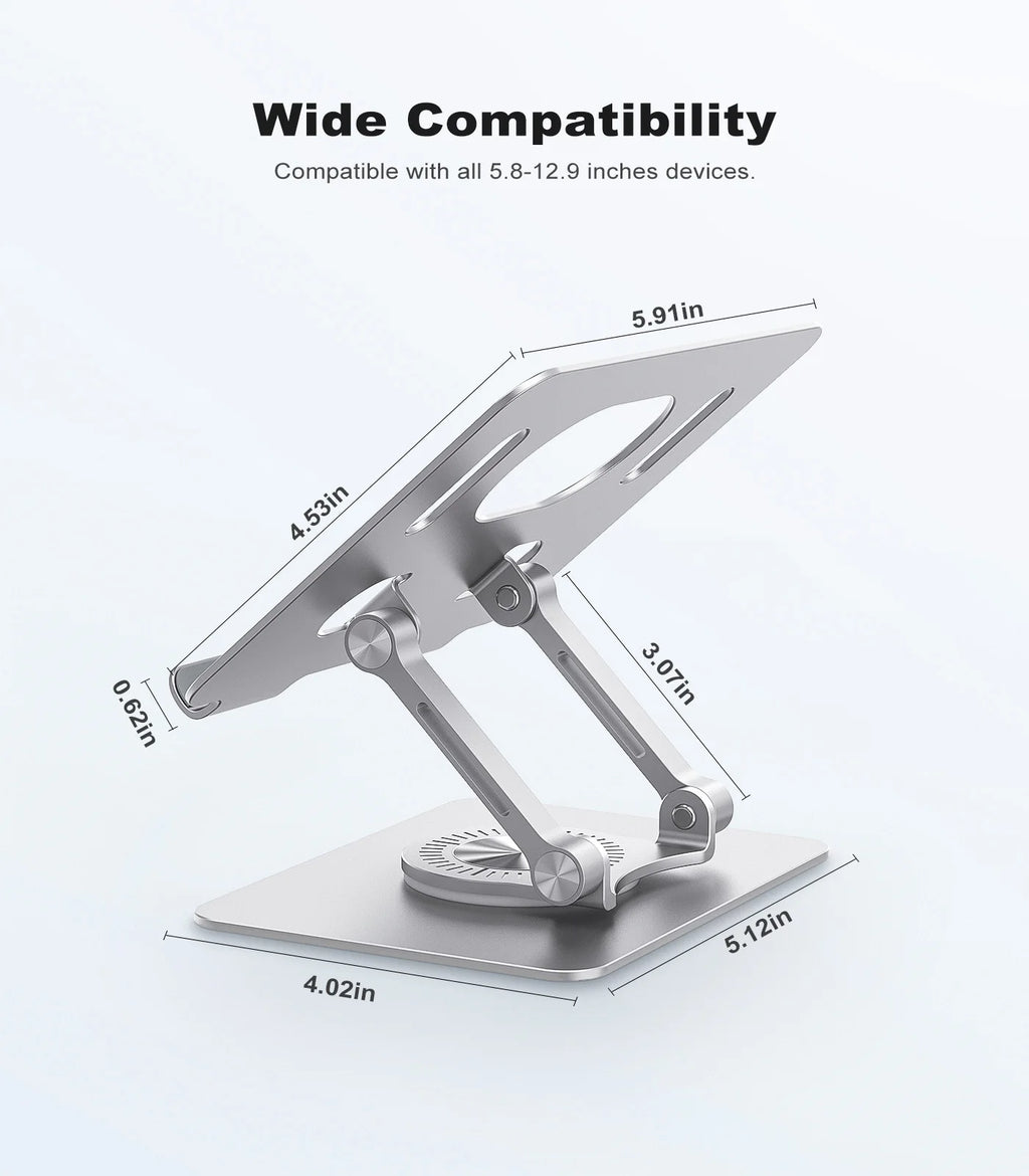 Adjustable with 360 Swivel Base Aluminum Tablet Stand - Holder