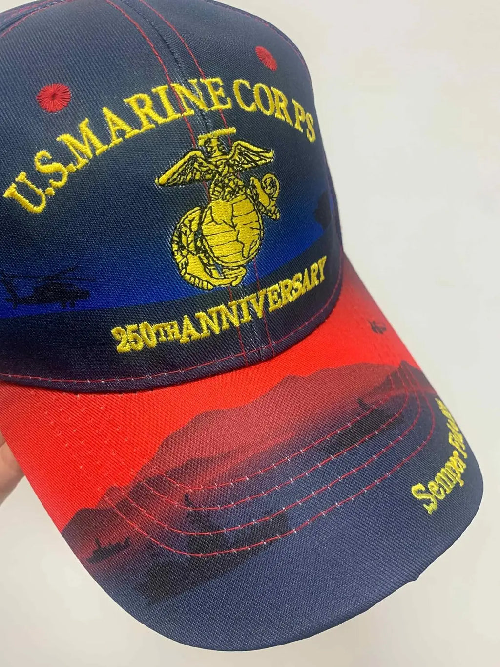 250 Anniversary Marine Corps Hat Embroidered Baseball Hats USA 250th Patriotic Cap for Men Women Veteran Gifts