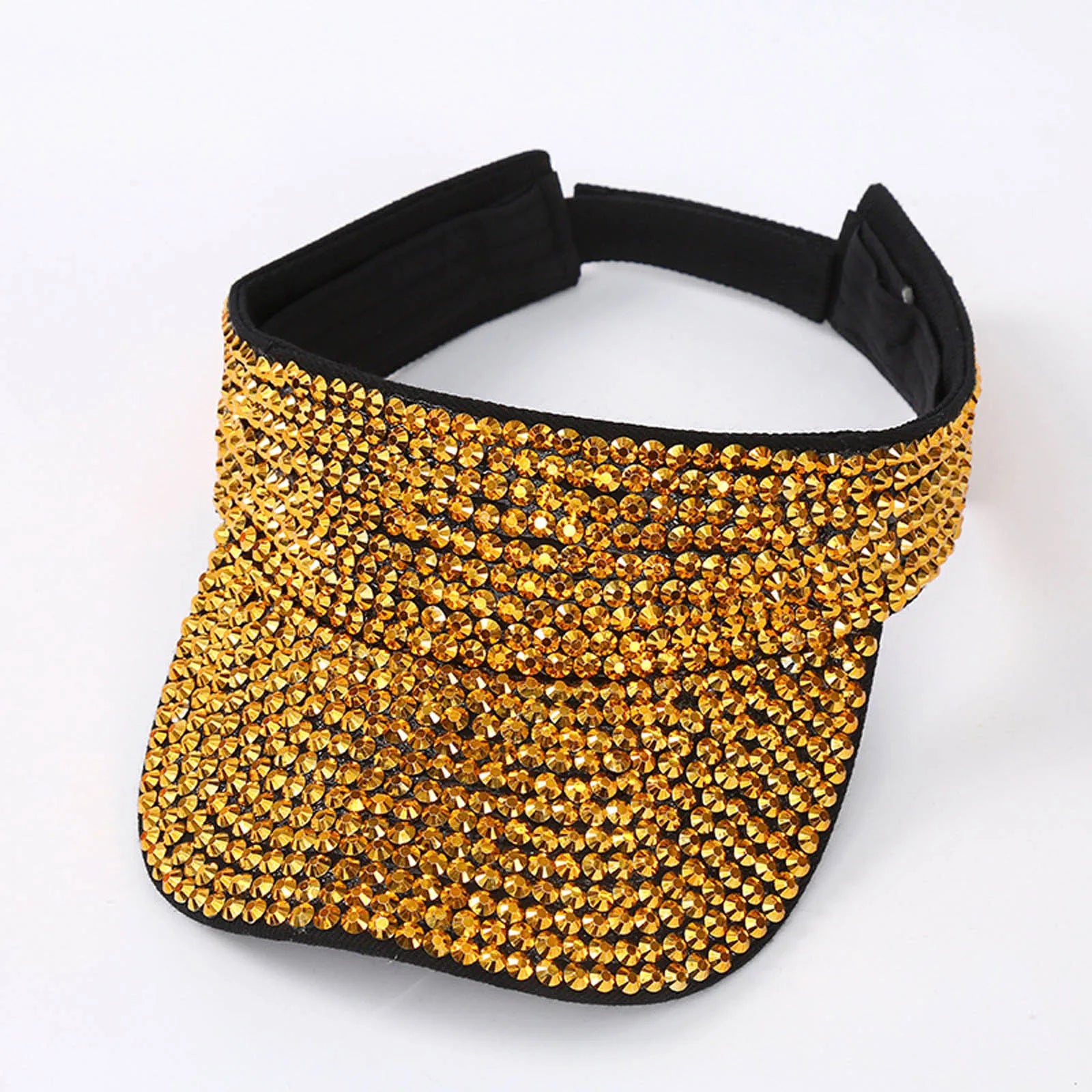 Glitter Visor Shiny Rhinestones Sport Cap Solid Empty Top Hats Golf Cap Adjustable Baseball Cap Outdoor Sun Hat For Women Men