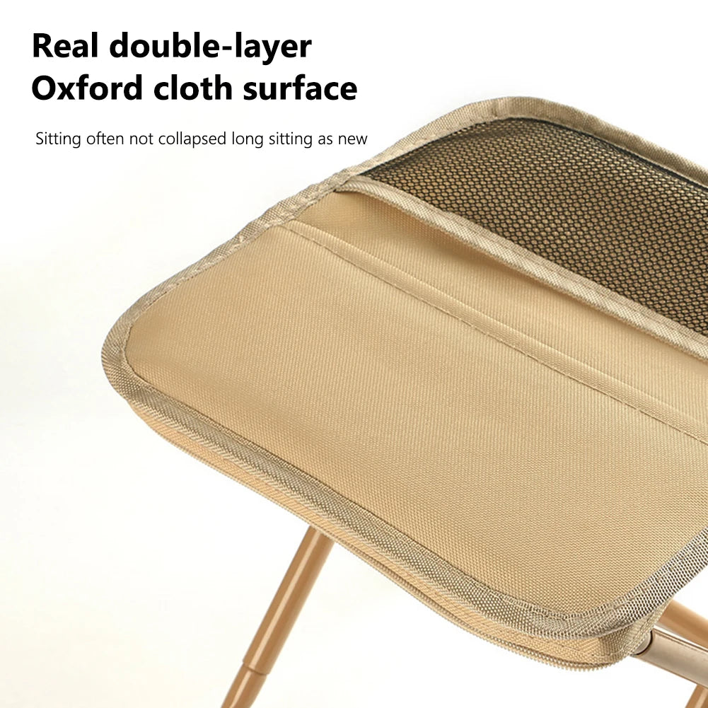Outdoor Folding Backpack Stool Bag - Fishing Chair w/ Zipper Bag