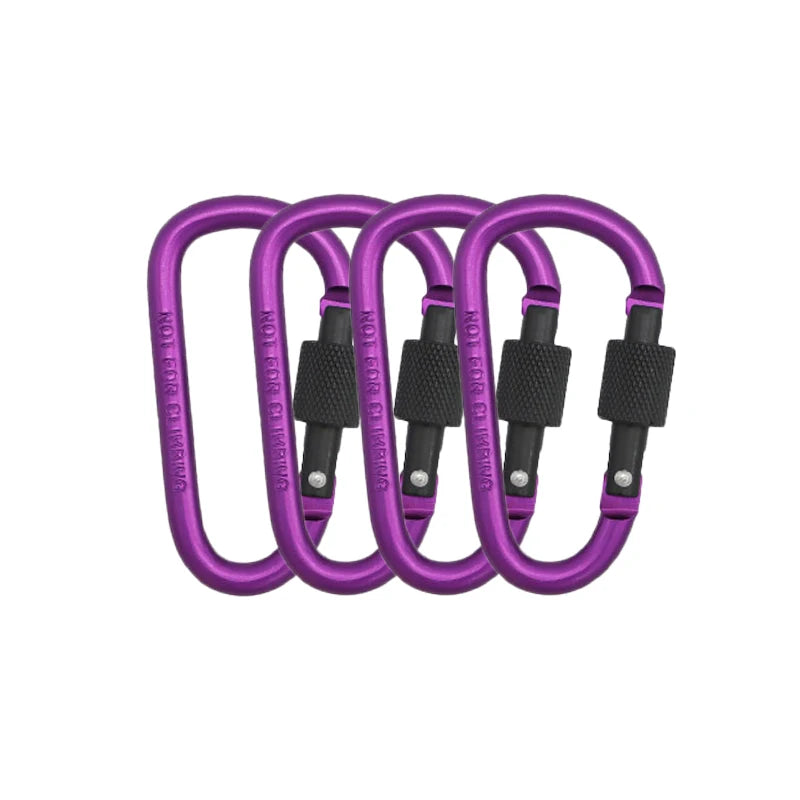 4Pcs Carabiner Clips with Screw Gate Carabiners