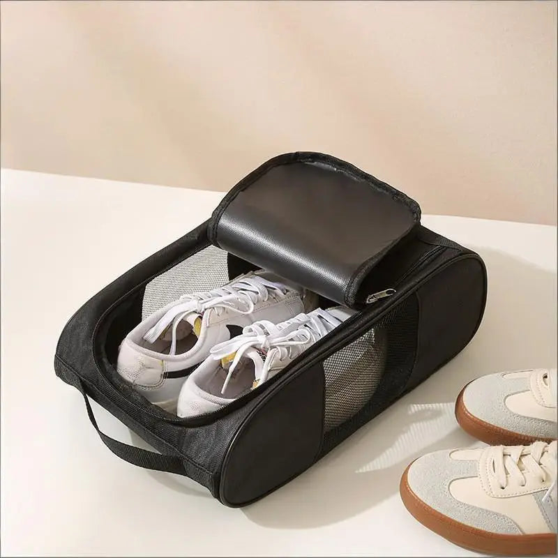 SU Portable Golf Shoe Bag Oxford Cloth Shoe Carrier Bags Breathable Lightweight Golf Handbag Dustproof Football Tennis Shoe Bag