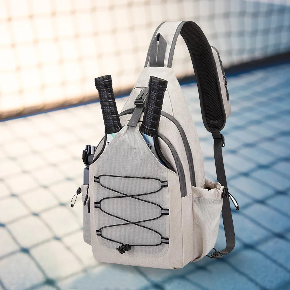Crossbody Sling Bag Pickleball Backpack Paddle Bag for Men and Women