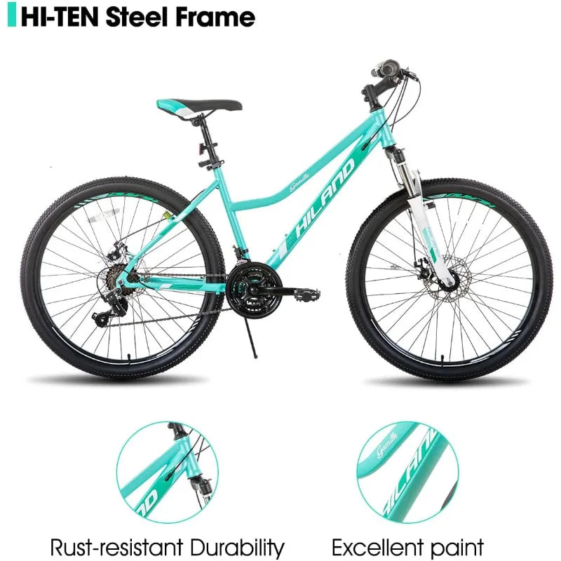 26 Inch Womens Mountain Bike, with Step-Through Frame, 21 Speeds