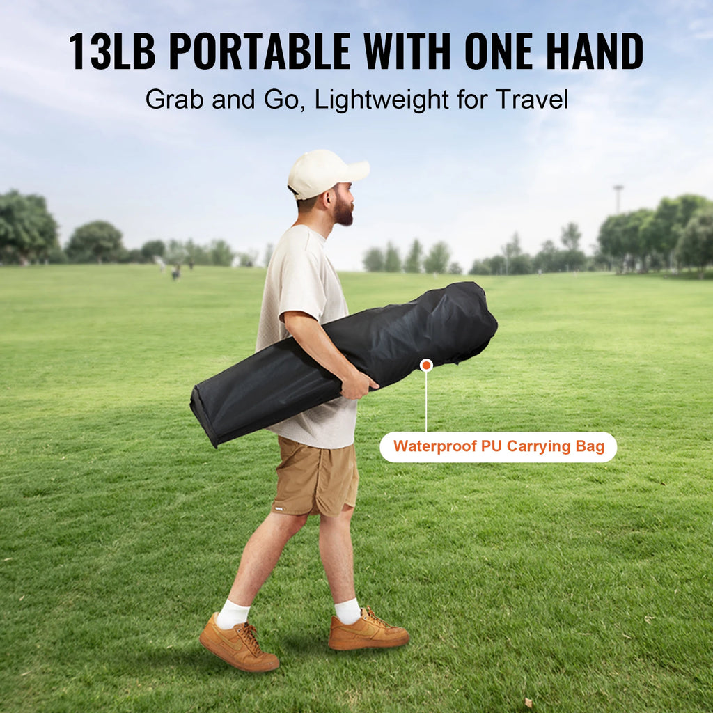 Folding Chair for Adults Portable Lumbar Back Padded Arm Chairs with Side Pockets