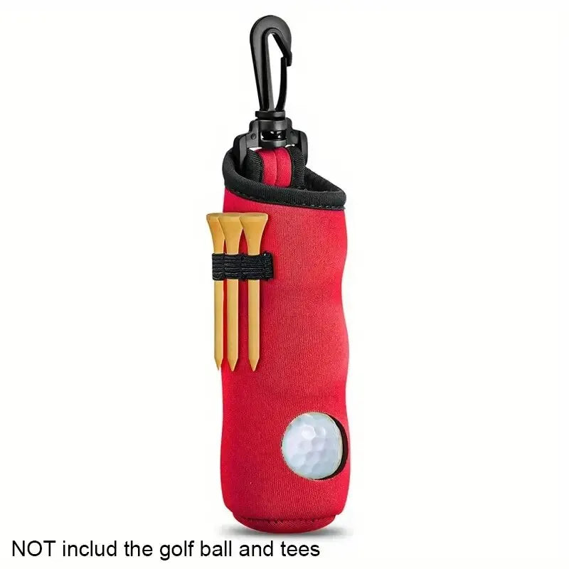 Golf Tee Holder, Golf Ball Carry Bag Pouch with Keychain Belt Clip