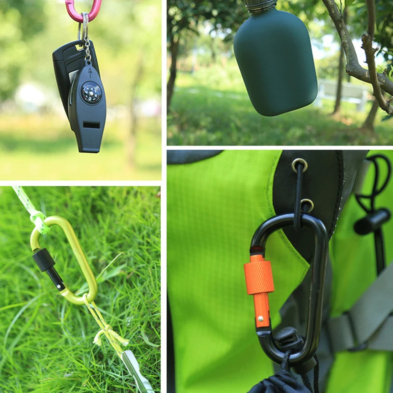 4Pcs Carabiner Clips with Screw Gate Carabiners