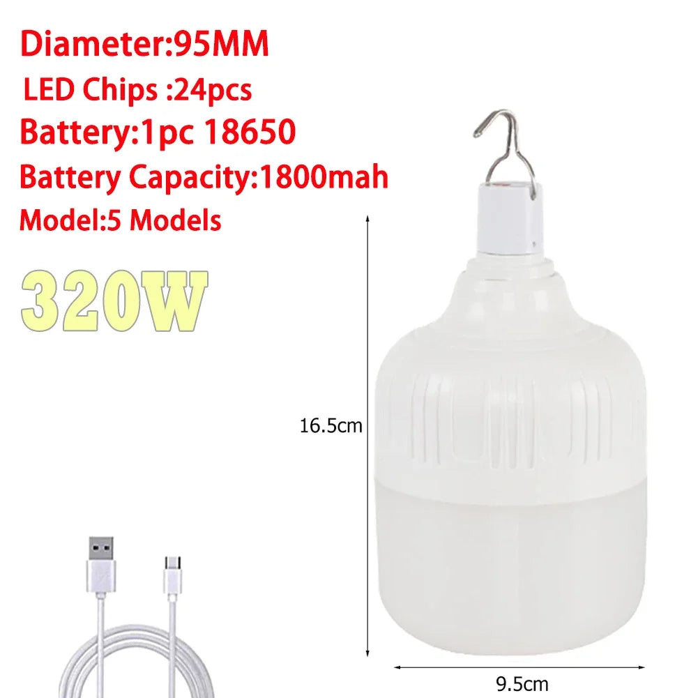 Portable Lantern Bulb Camping Light USB Rechargeable LED Bulb