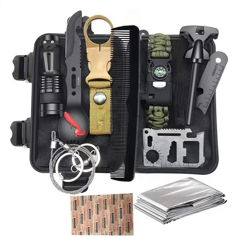 12in1 Multifunctional Emergency Equipment Outdoor Survival Kit