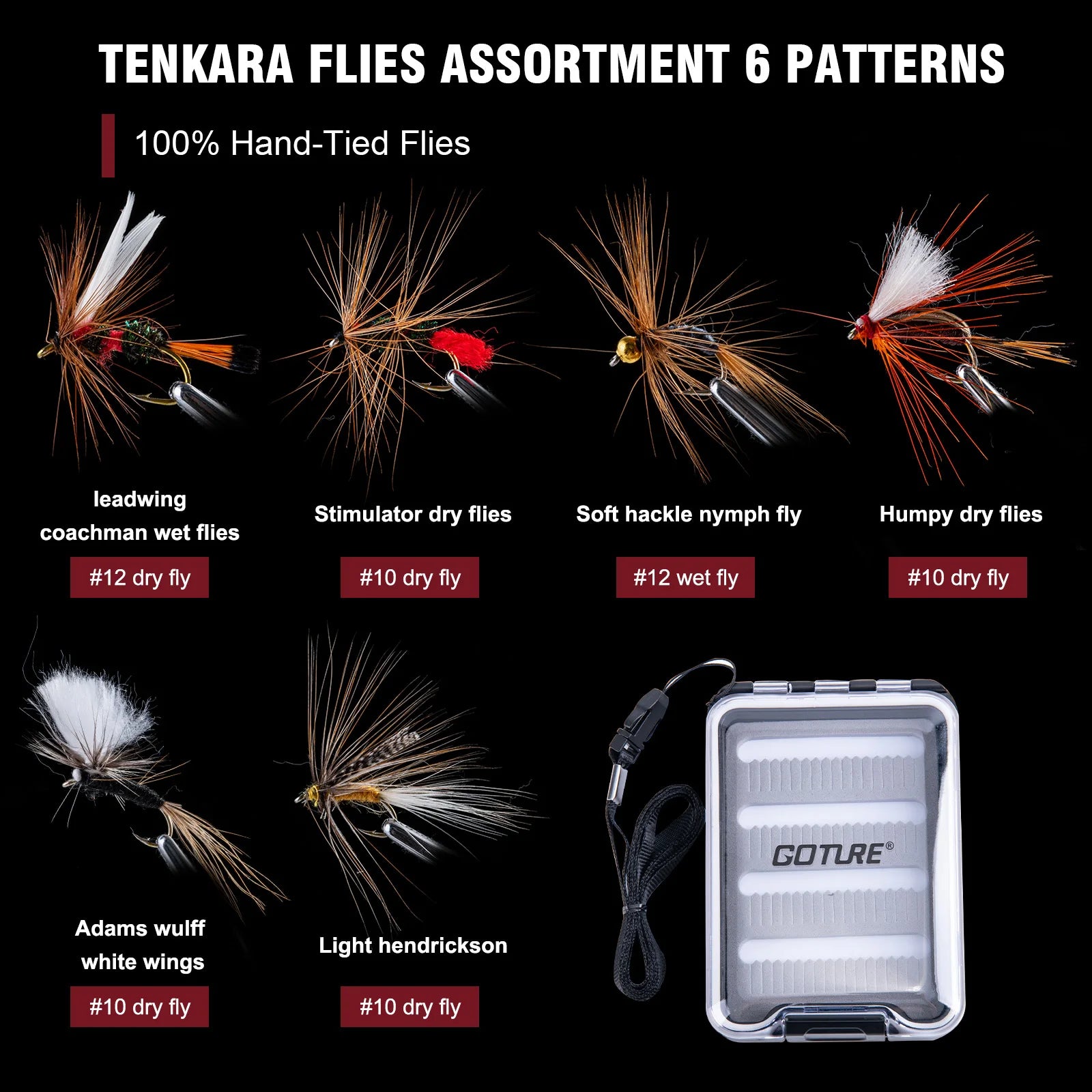 Goture 12ft 3.6m Tenkara Rod with Spare Tip Section&Storage Bag, Complete Beginner Tenkara Fishing Kit for Travel Hiking Camping
