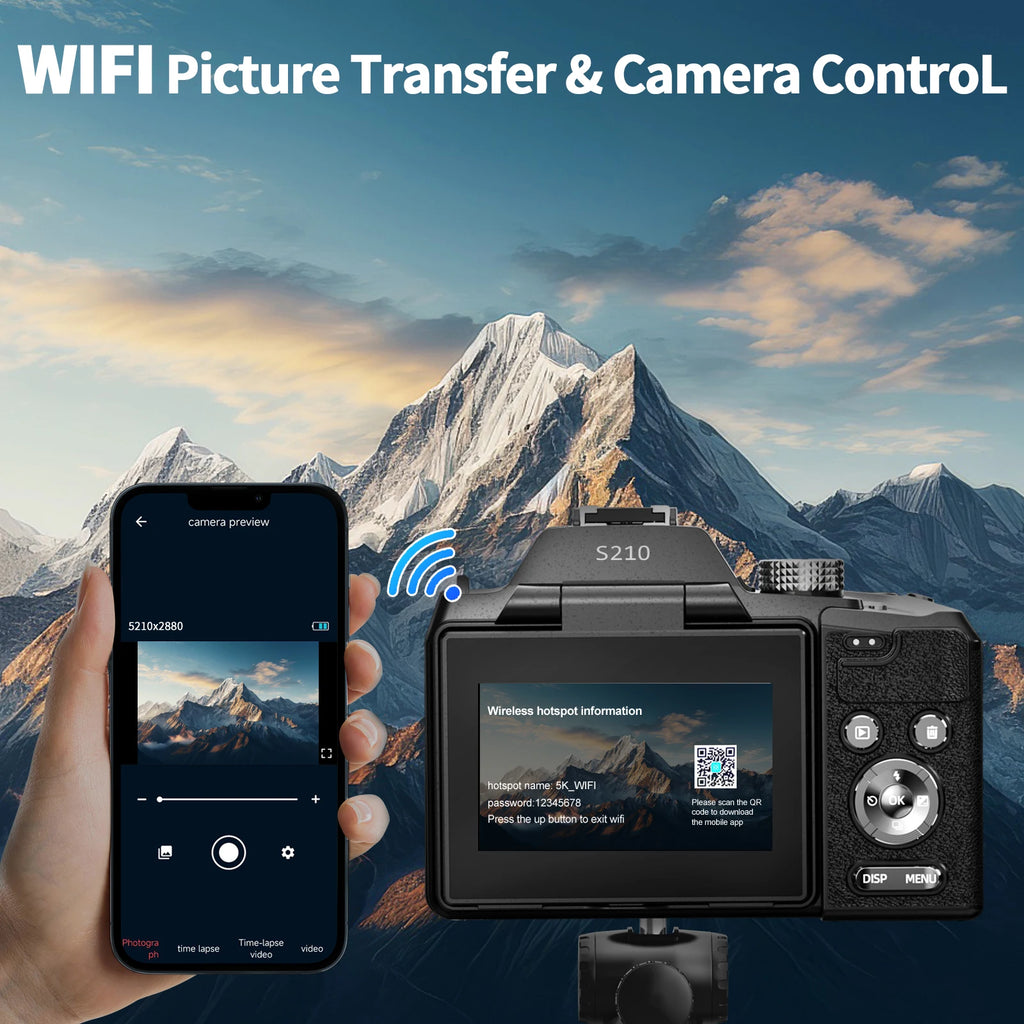 NBD 5K&64MP Digital Cameras For Photography, 16X Optical Zoom Camera With WiFi & App Control With Auto Focus