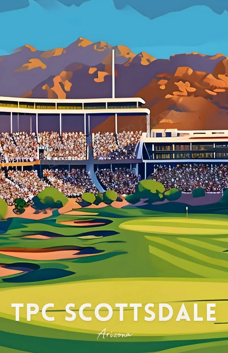 Abstract Golf Course Nordic Minimalist Sport Travel Landscape Poster Canvas Painting Wall Art Pictures Home Studio Decor Gift