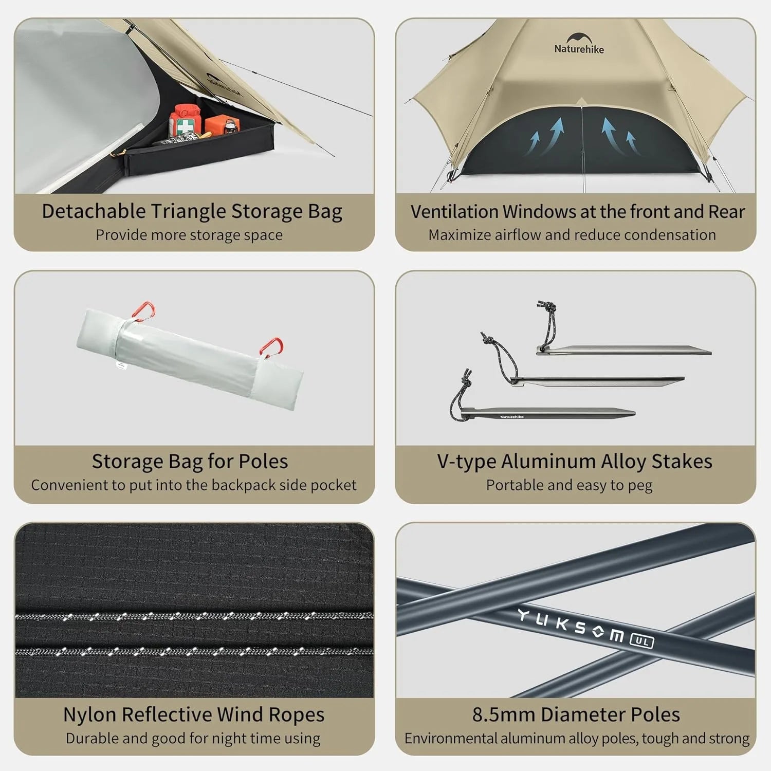 Naturehike Camping Tent Ultralight Portable 2 Person 15D Silicone 3 Seasons Tent Waterproof Outdoor Hiking Tents
