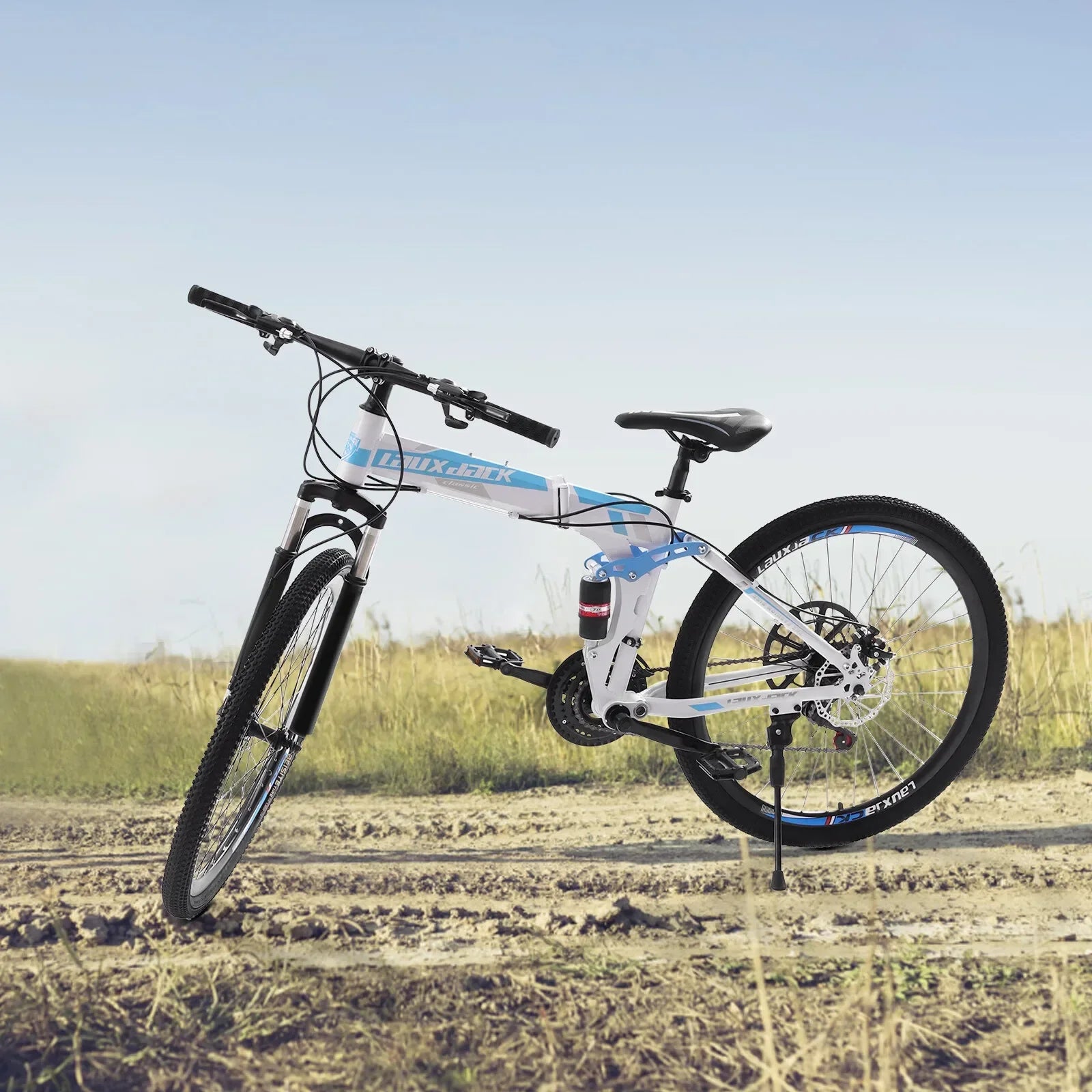 26" Foldable Mountain Bike for Men - 21-Speed All-Terrain Commuter with Dual Disc Brakes