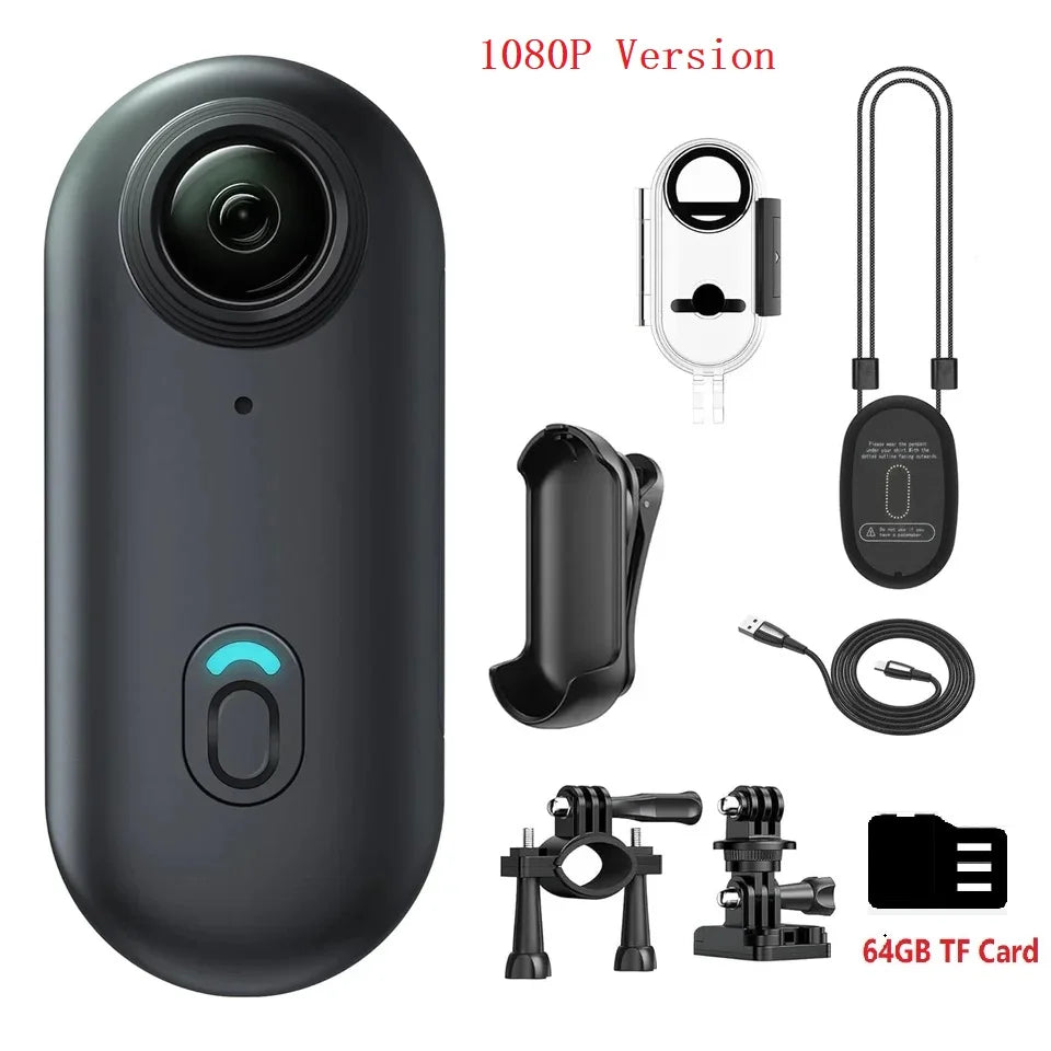 4K Mini Body Camera 64GB Action Cam with Audio & Video Thumb Hands Free Waterproof Recording Wearable Cameras Portable Camcorder
