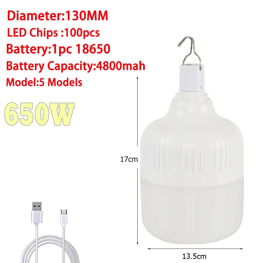 Portable Lantern Bulb Camping Light USB Rechargeable LED Bulb