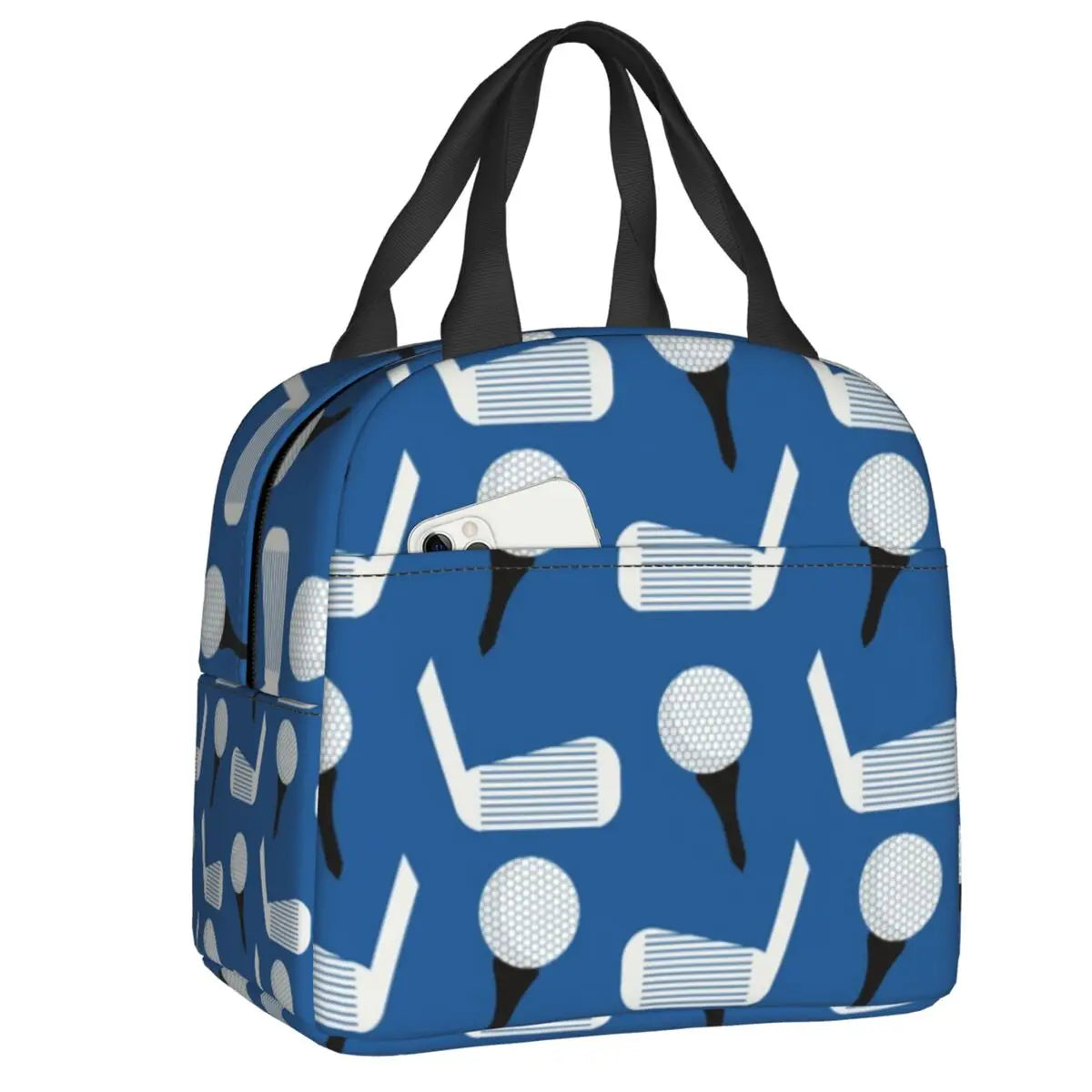 Golf And Beer Insulated Lunch Bag for Women Resuable Sports Golfing Golfer Thermal Cooler Bento Box Office Work School