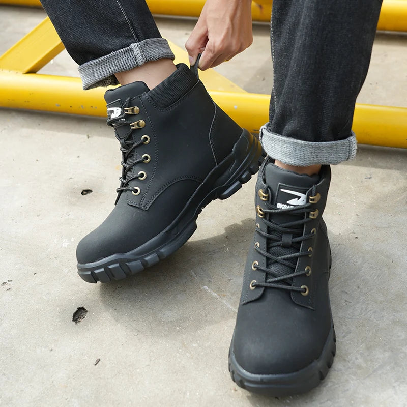 Safety Shoes Steel Toe High Top Boots for Men
