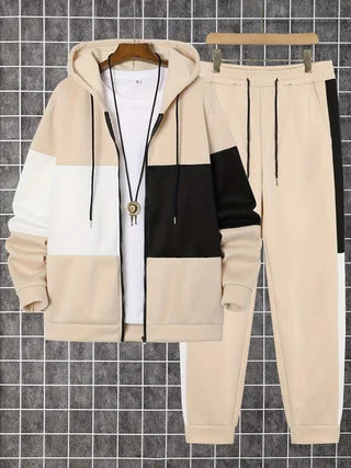 2-piece men's autumn/winter long-sleeved sweatshirt and sweatpants set