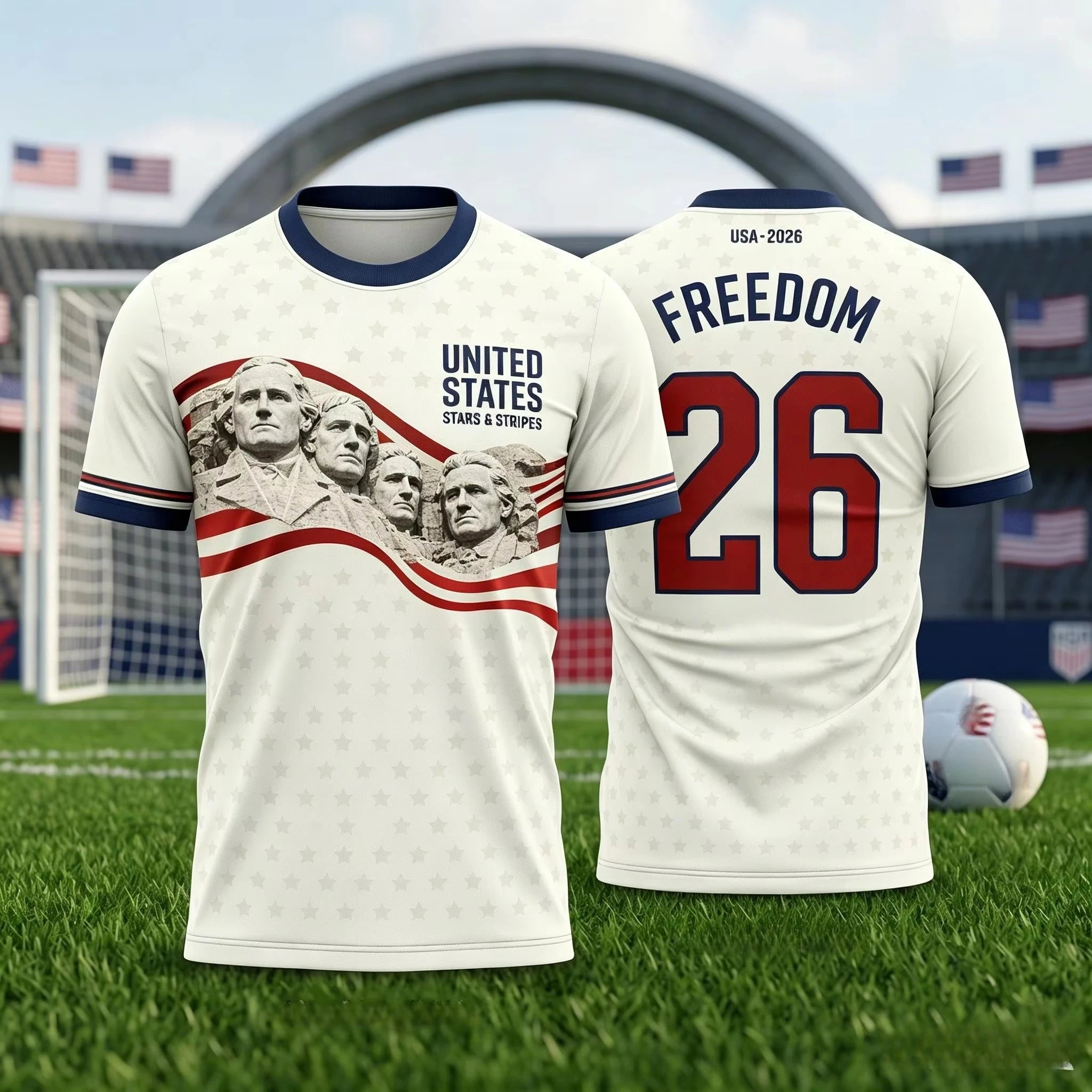 2026 USA Fan Soccer Jersey Unisex Adults & Kids Stars Stripes Patriotic Football Shirt Casual Athletic Top Fan Training Wear