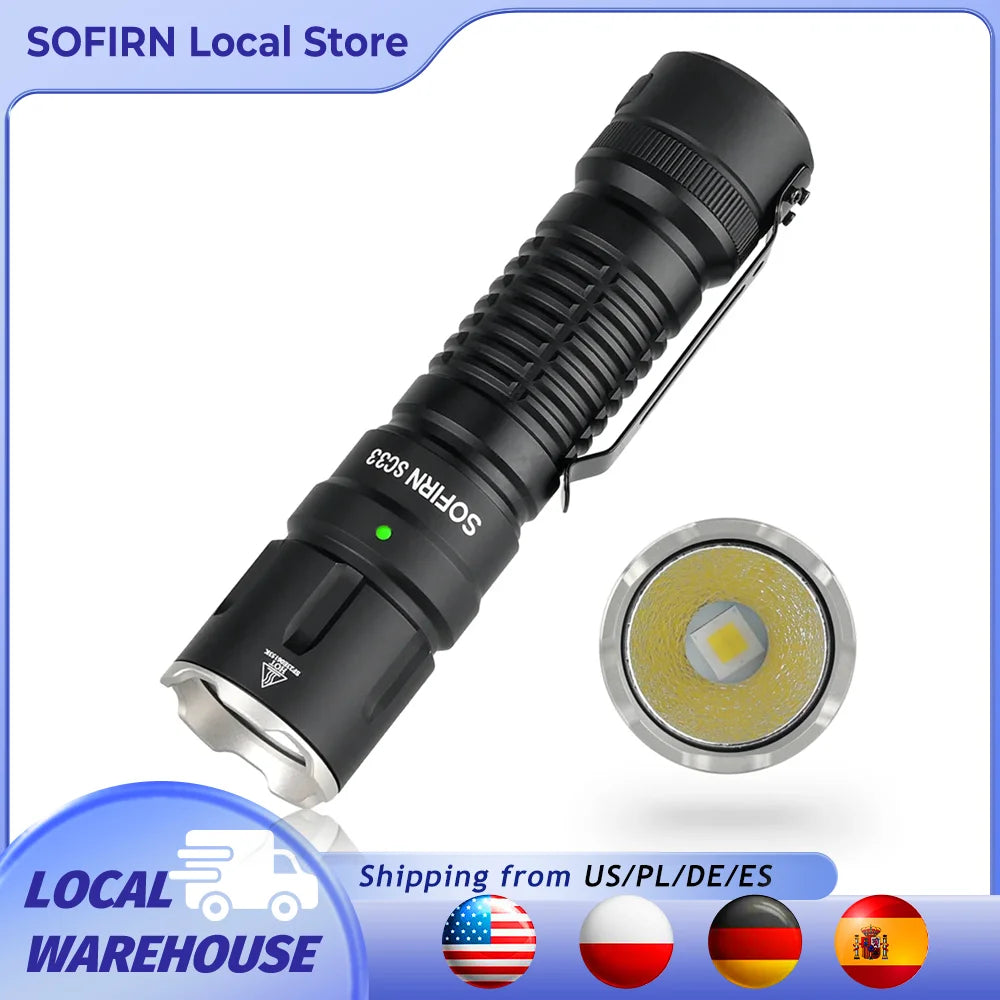 HI LED Flashlight 5200lm Powerful 21700 USB C Rechargeable Torch with Tail E-switch