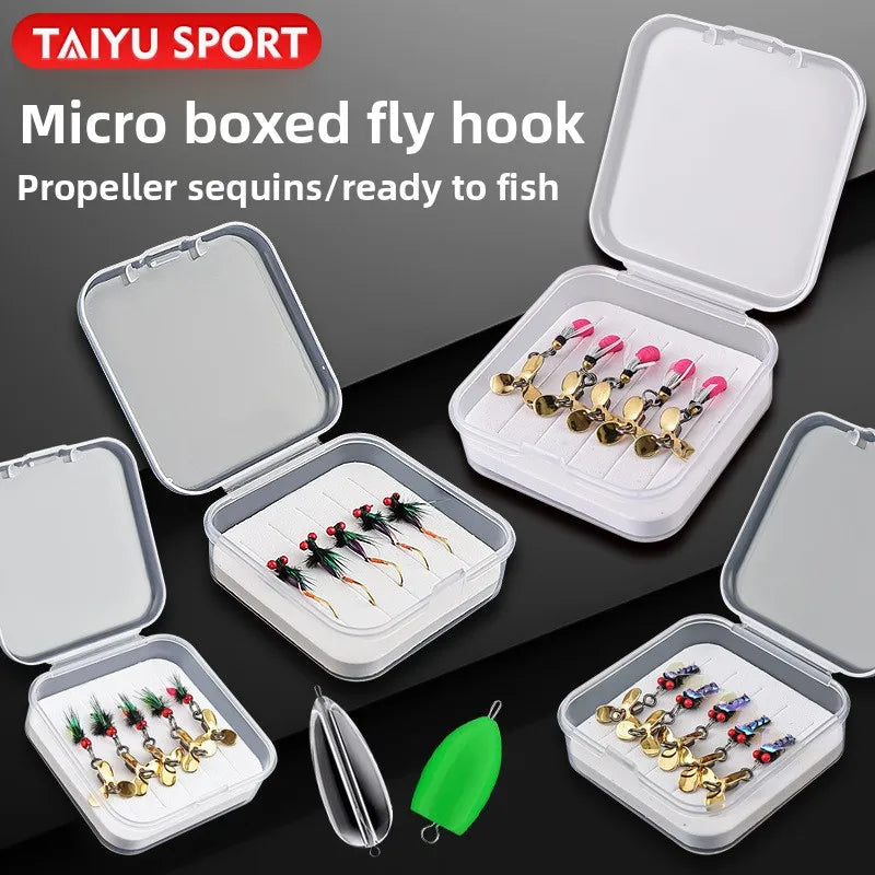 Rattlesnake Fly Lure Night Glow 5PCS Set Nymph Micro Bait Horse Mouth Bionic Fishing Lure for Bass and Perch