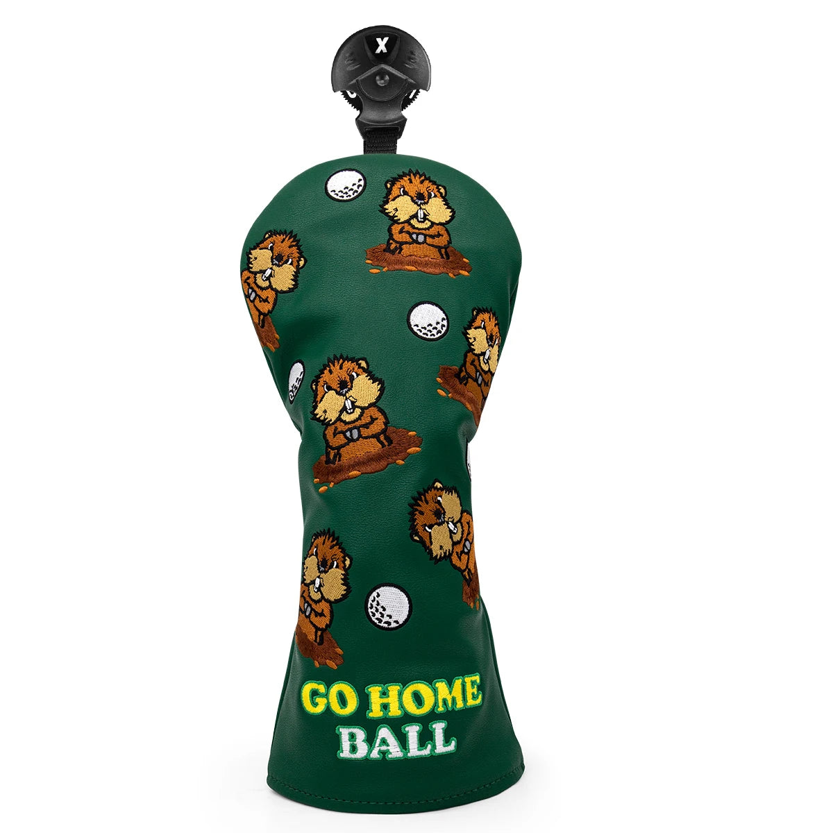 Green Leather Groundhog Golf Driver Fairway Wood Hybrid/UT  Headcover Club Head Cover High Quality Embroidery