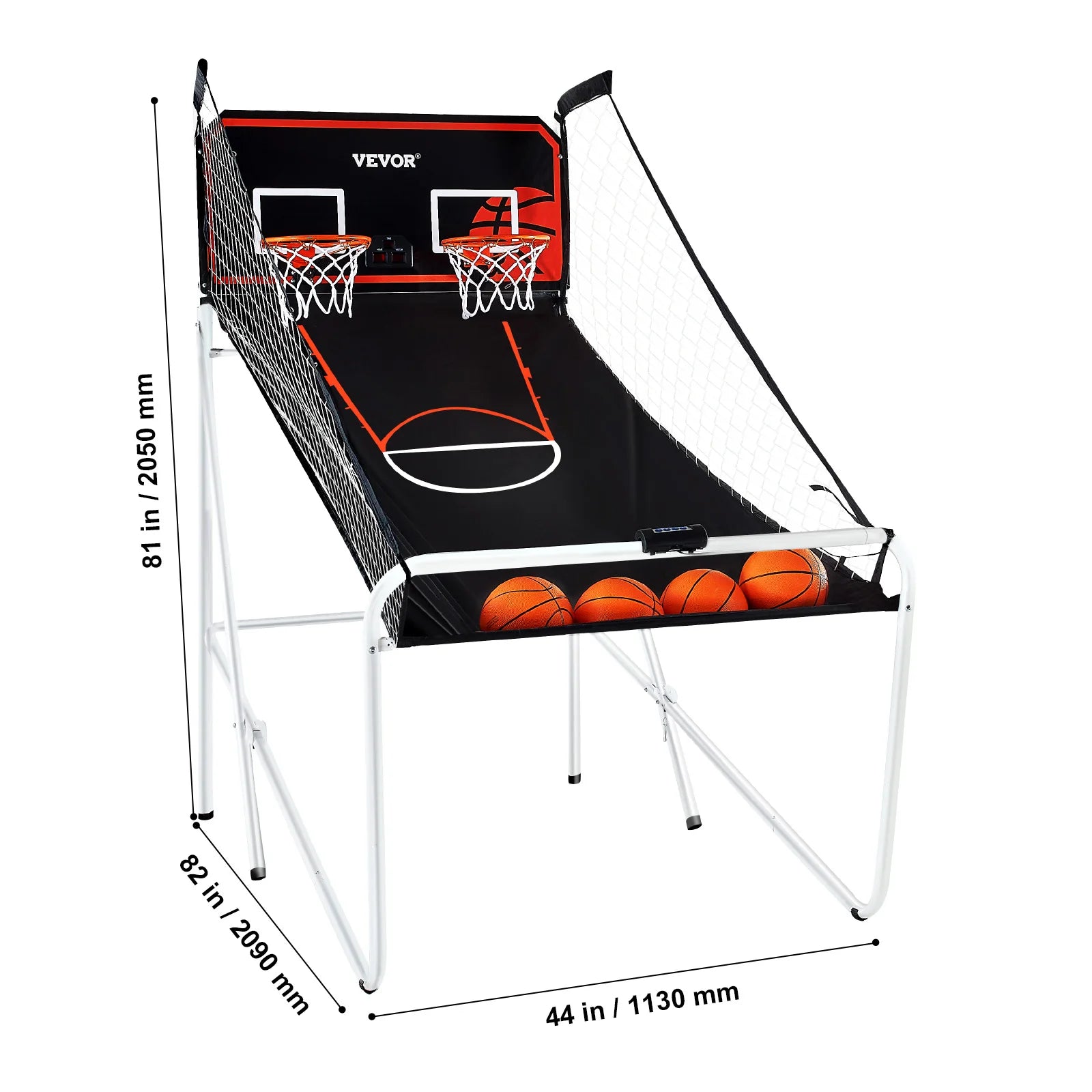 Foldable Basketball Arcade Game 2 Player Indoor 4 Balls 8 Game Modes for Kid Adult