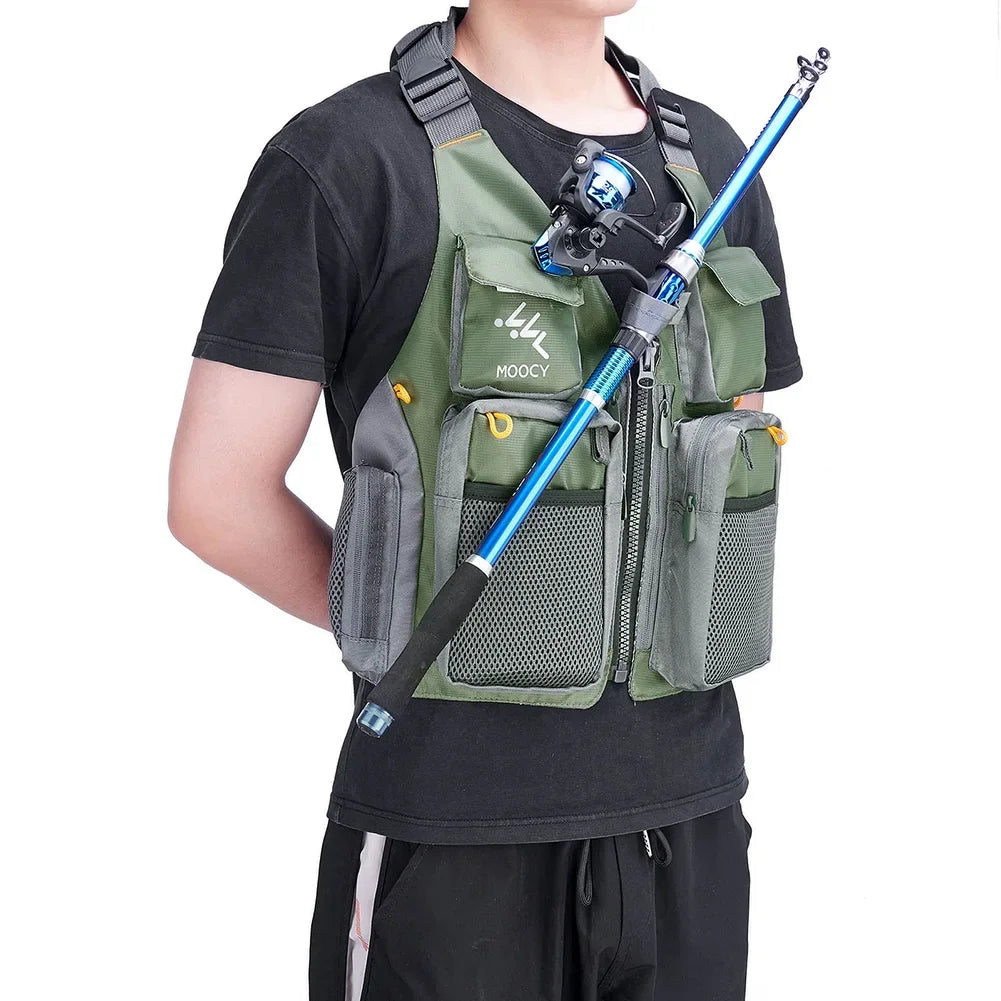 Fishing Vest Breathable Vest with Zipper Pockets
