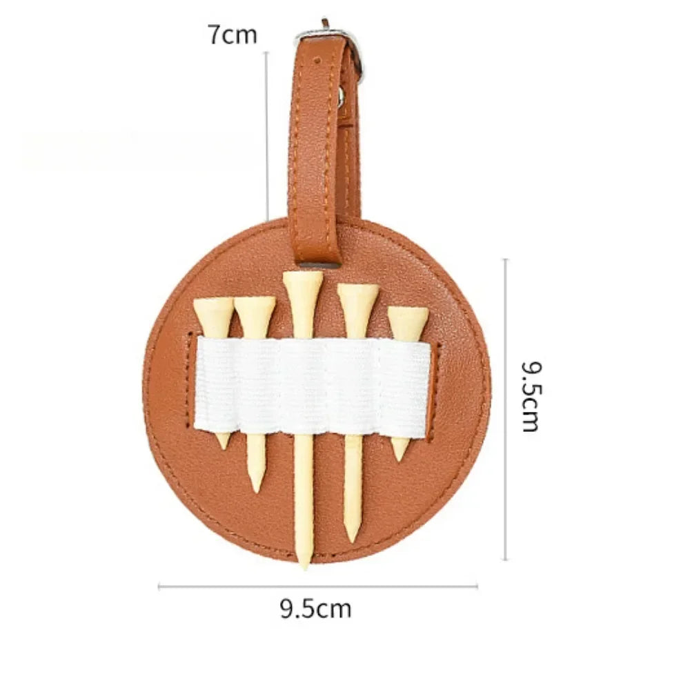 1PC Leather Double-sided Golf Tees Portable Storage Bag