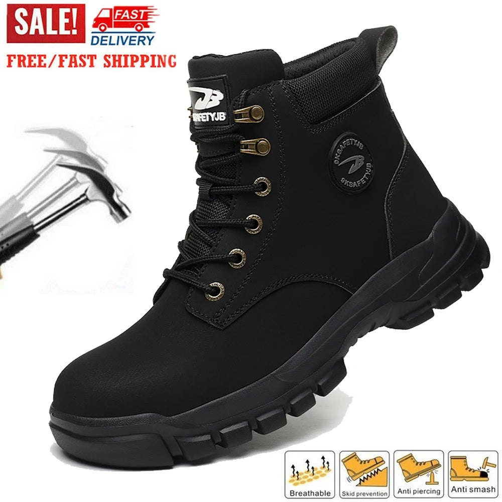 Safety Shoes Steel Toe High Top Boots for Men