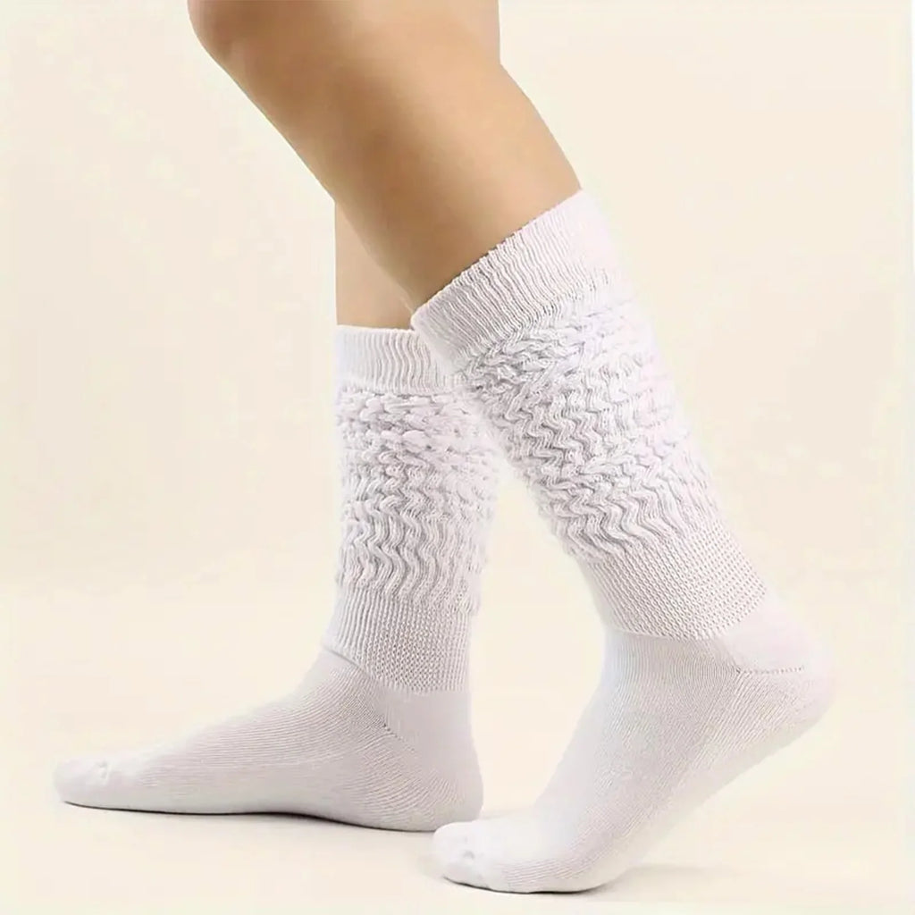 Cotton Knit Warm Calf Socks Skin-Friendly Cotton Winter Leg Warmer Socks Suitable for Women and Girls 6pair