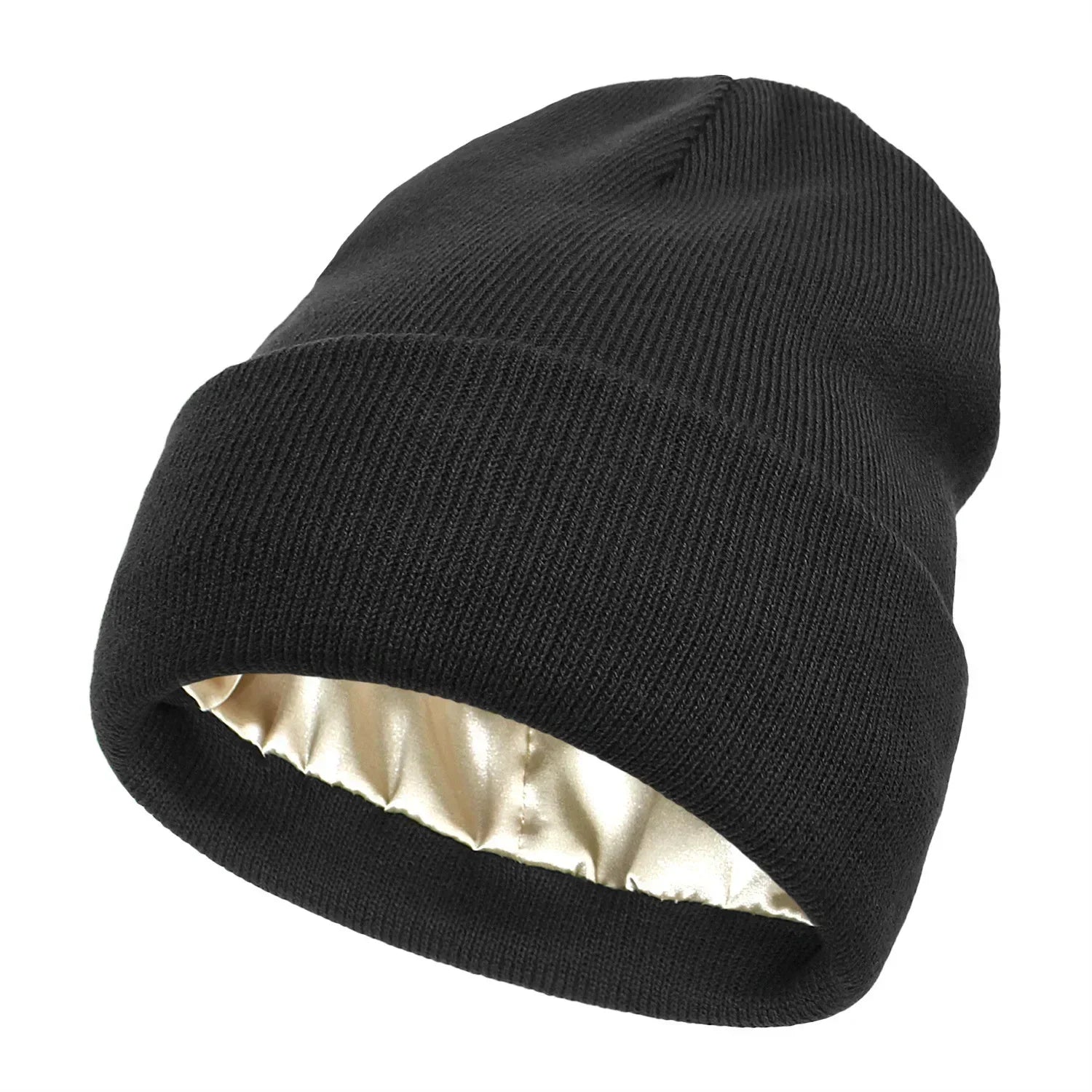 Unisex Winter Hat Silk Satin Lined Beanies Men and Women