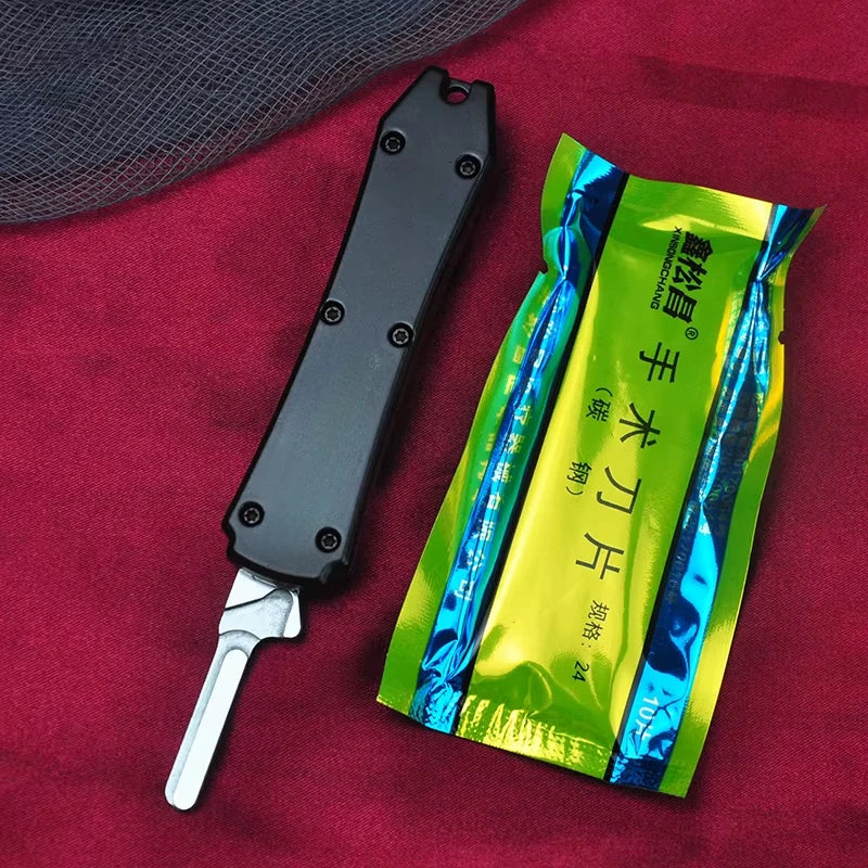 Mini Utility NO.24 Blade Paper Cutting Knife Replaceable Blade Zinc Aluminium Handle EDC Outdoor Knives Tools Gift 10 Blade