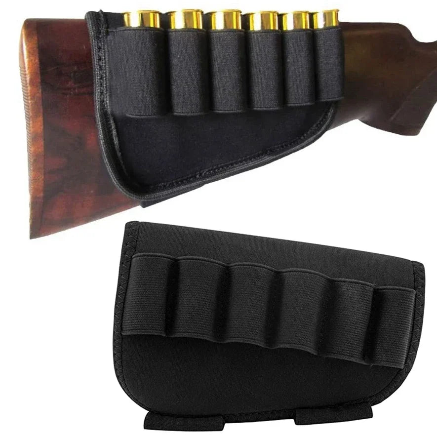 Tactical 6 Round Shotgun Buttstock Ammo Holder 12/20 Ga Bullet Carrier Hunting Rifle Butt Stock Cartridge Pouch