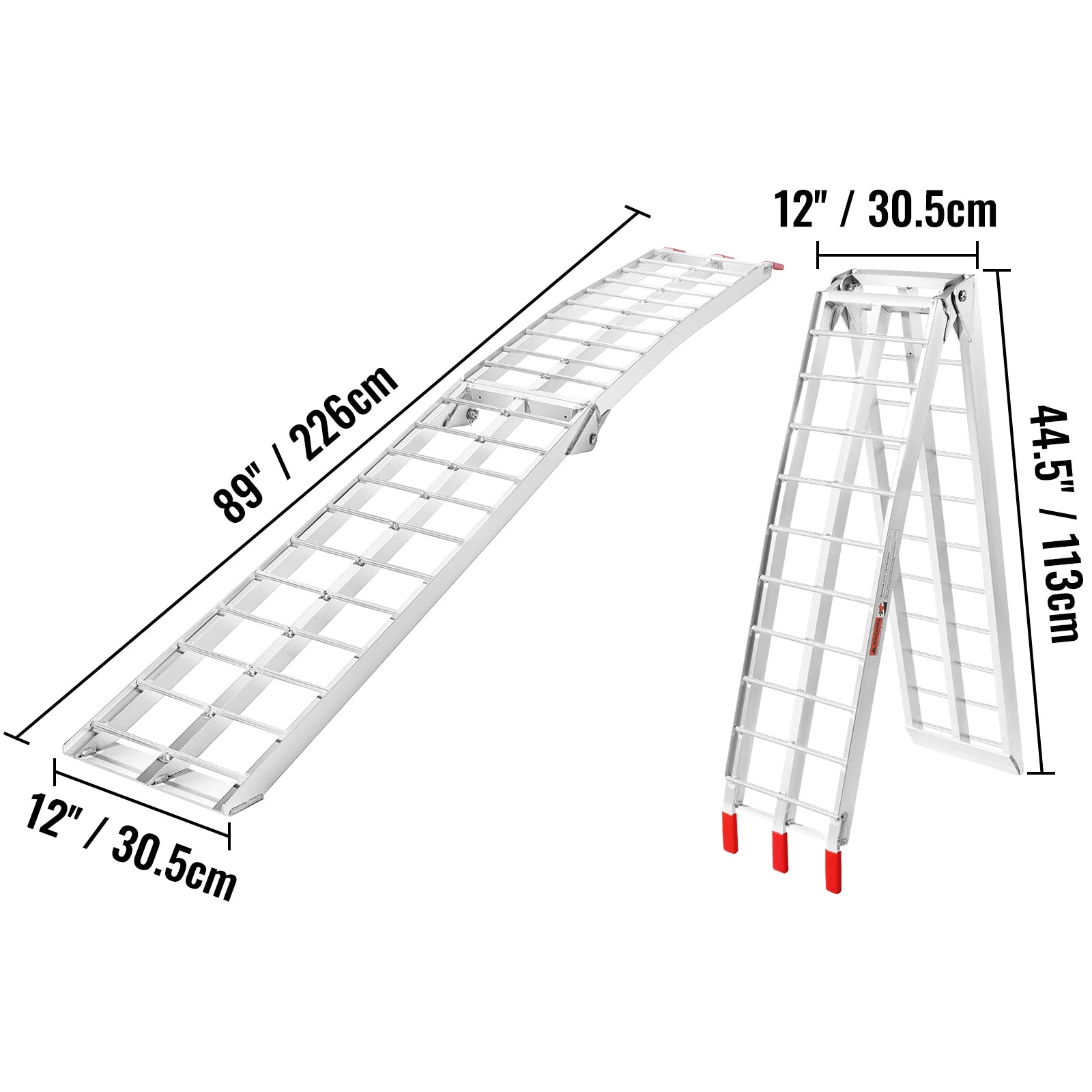 Aluminum Ramps 1500 lbs Folding Loading for Pickup Trucks Bed with Load Strap