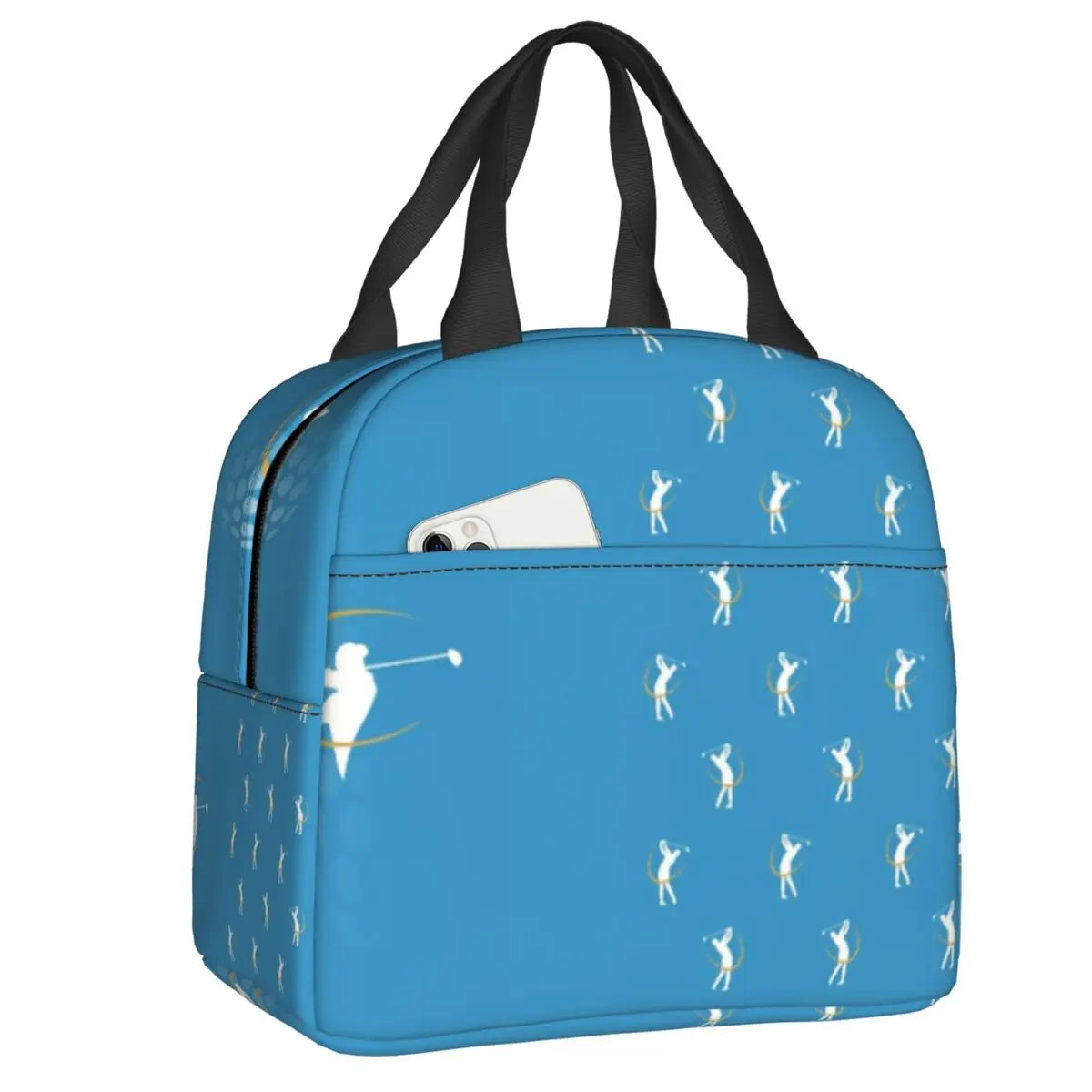 Golf And Beer Insulated Lunch Bag for Women Resuable Sports Golfing Golfer Thermal Cooler Bento Box Office Work School