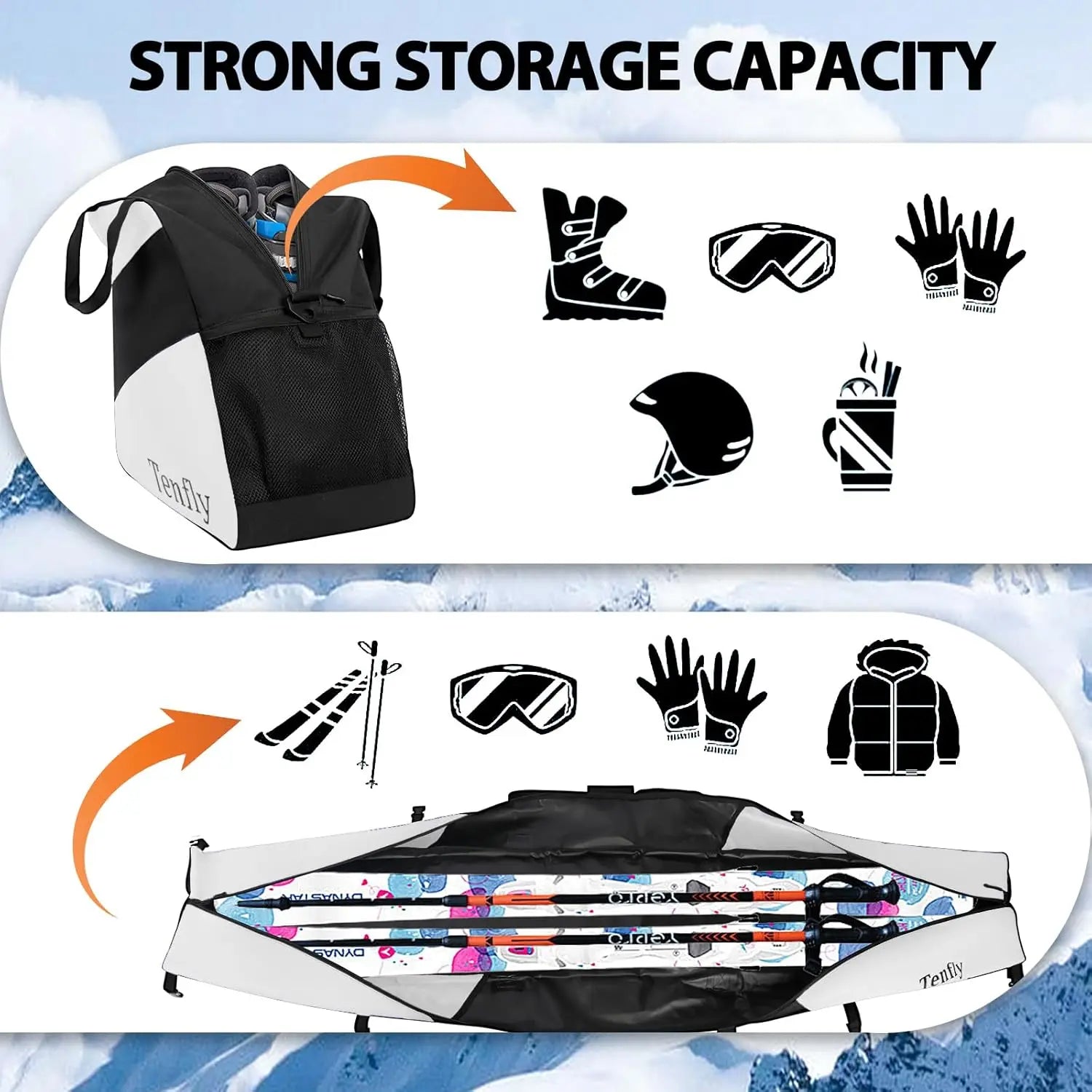 Snow Ski and Boot Bag Combo