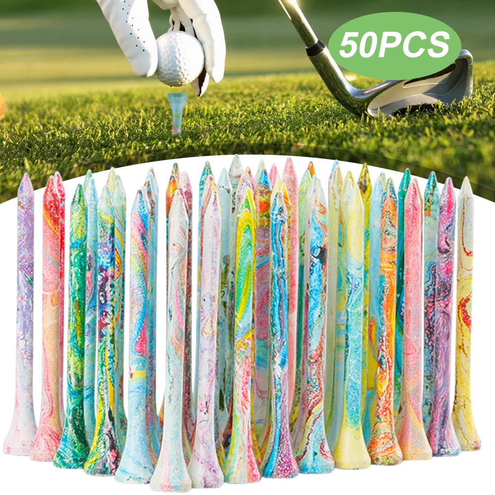50Pcs Golf Wood Tees Mixed Color