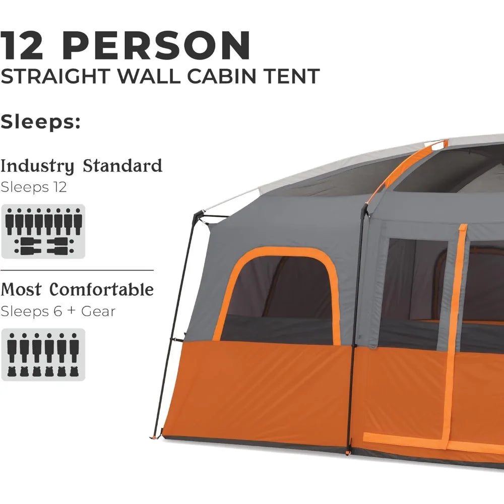 Tent for Large Family w/Multi Room Cabin for Car Camping & Outdoor Adventures