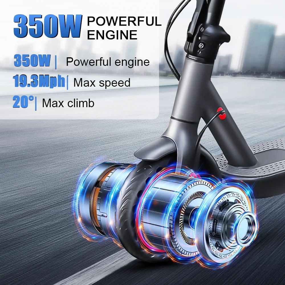 Electric Scooter Foldable 36V Powerful Motor 19mph 22Miles Long Range 8.5Inch