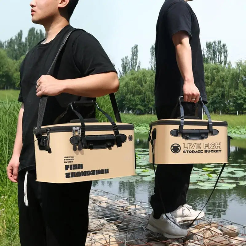Folding Live Fish Bucket - Portable Water Tank