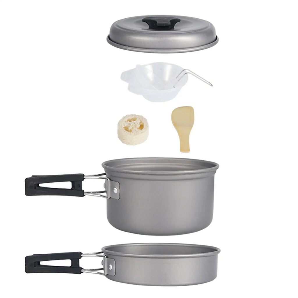 Camping Cookware Mess Kit Soup Pot Accessories Space Save Portable Lightweight