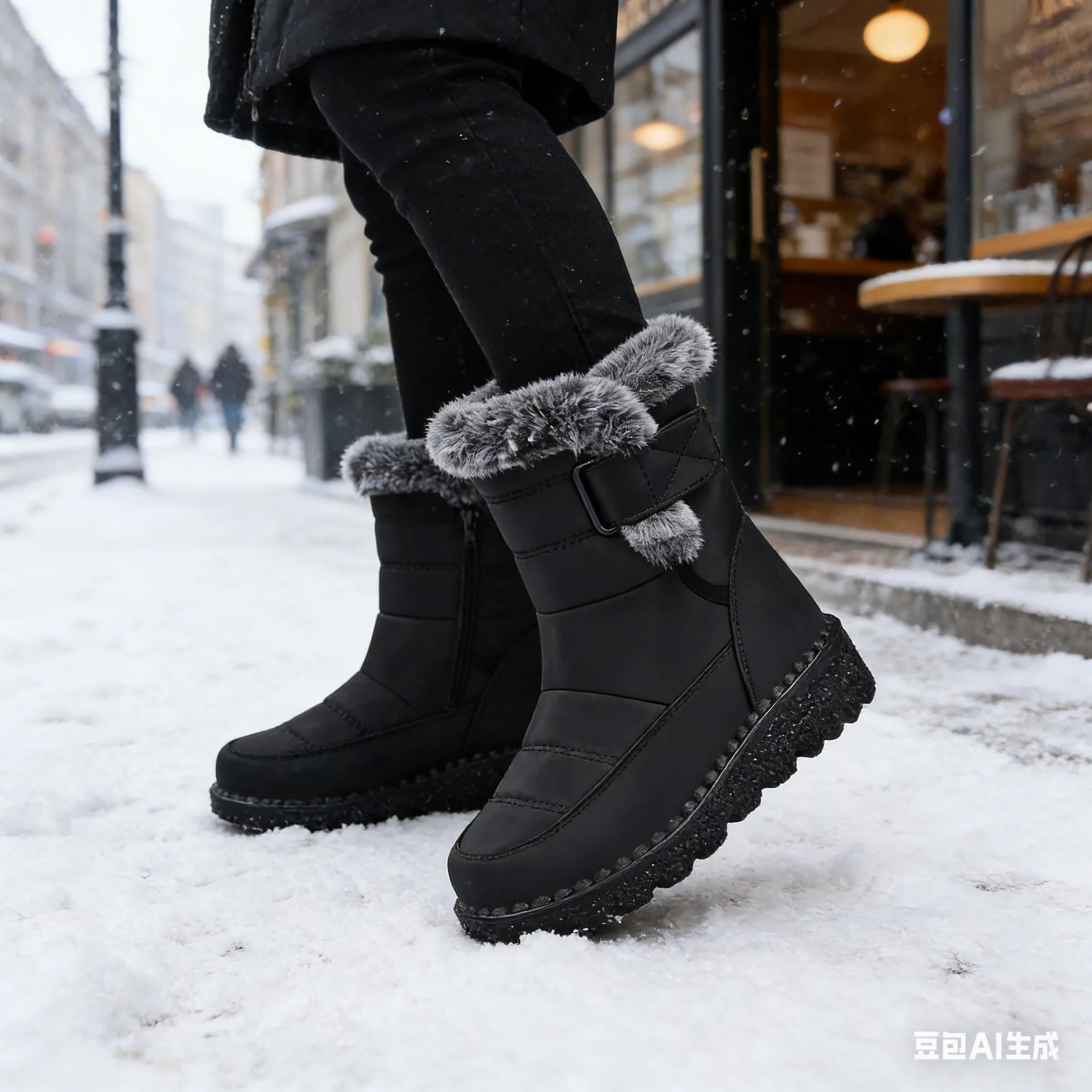 Women's Winter Snow Boots - Fur Long Plush to Ankle