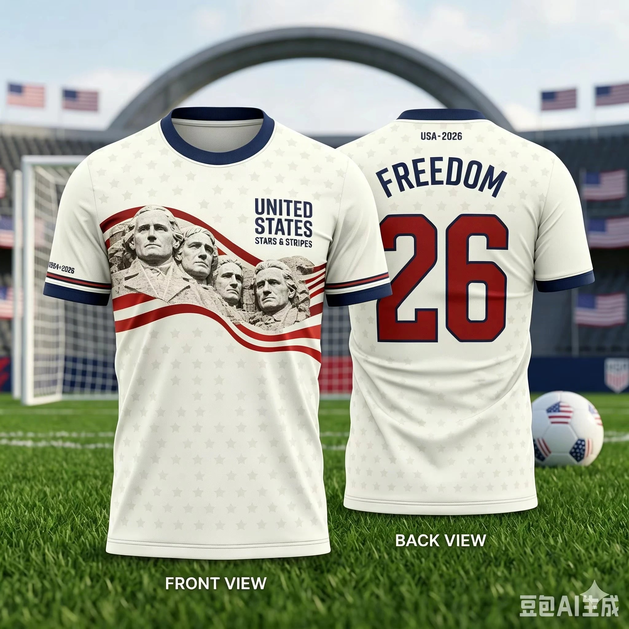 2026 USA Fan Soccer Jersey Unisex Adults & Kids Stars Stripes Patriotic Football Shirt Casual Athletic Top Fan Training Wear