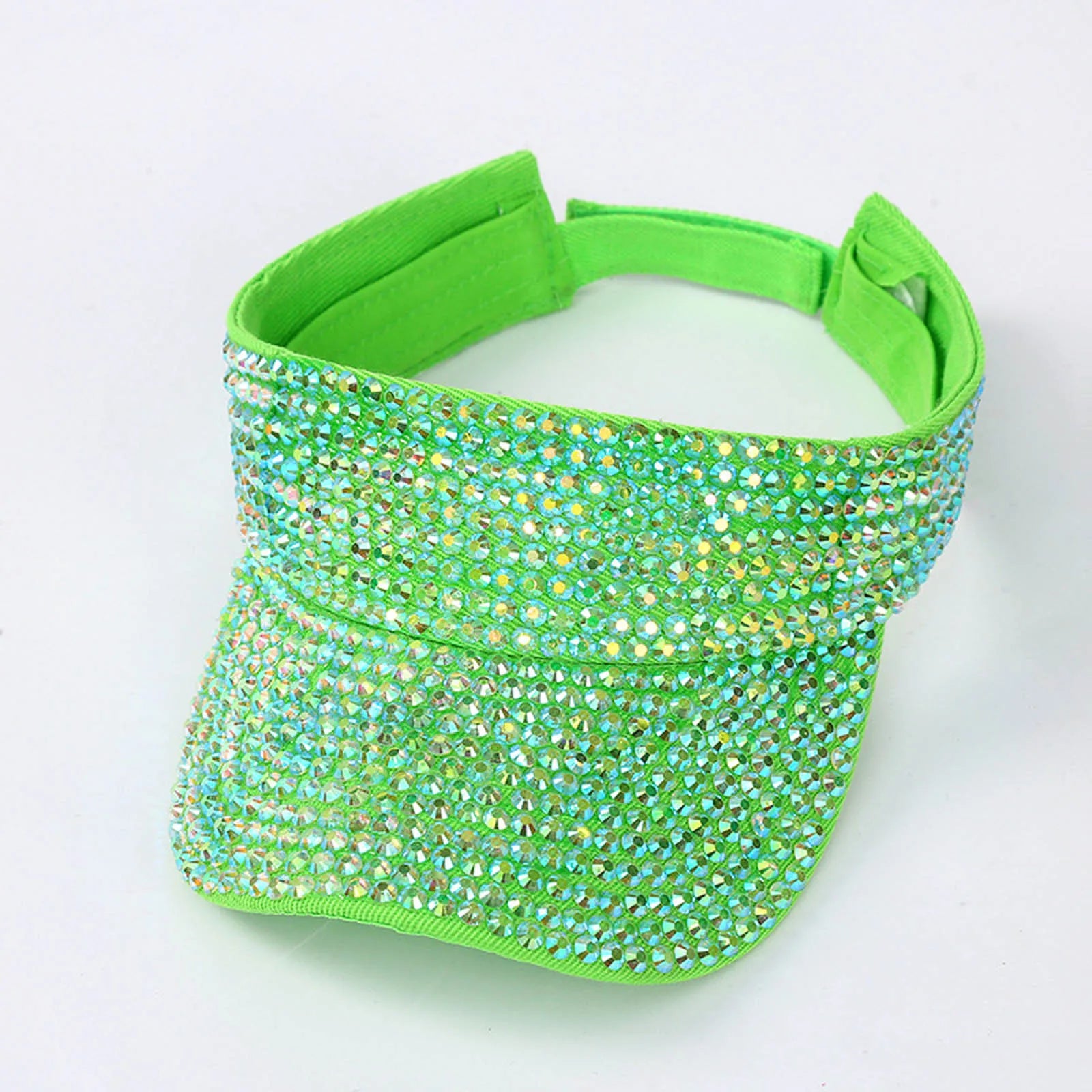 Glitter Visor Shiny Rhinestones Sport Cap Solid Empty Top Hats Golf Cap Adjustable Baseball Cap Outdoor Sun Hat For Women Men