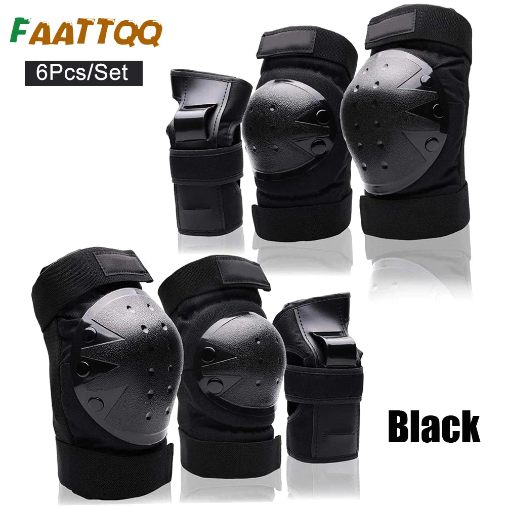 Kids/Adults Knee Elbow Pads Wrist Guards, Protective Gear Set