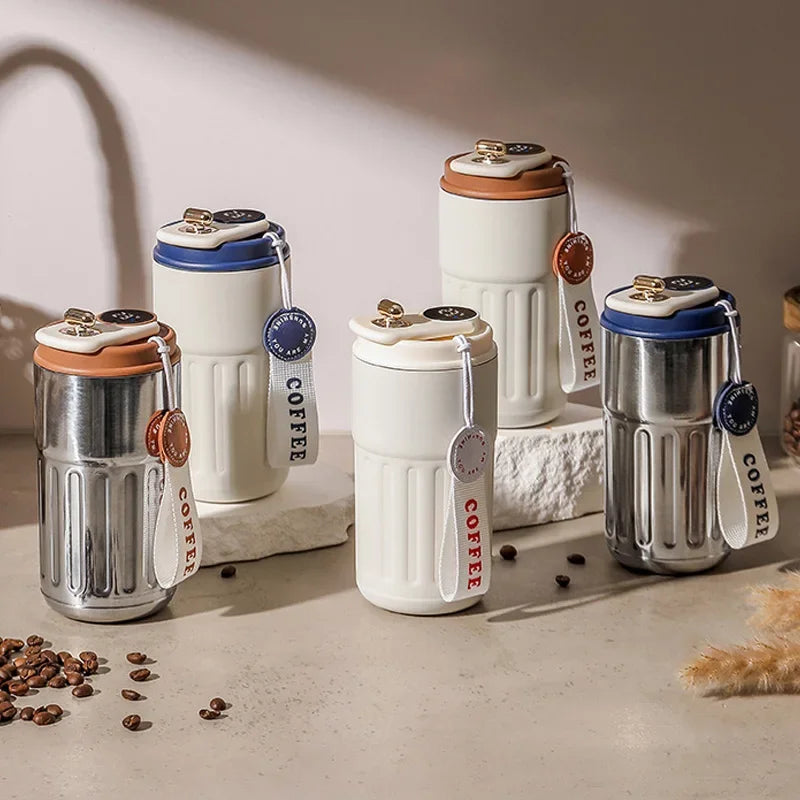 Thermos Bottle Display Temperature Stainless Steel Vacuum Cup Office Coffee Cup Business Portable Thermal Mug 450ml