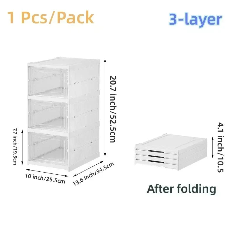 6 Layers Shoes Box Storage Organizers Stackable Rack - Shelf Foldable