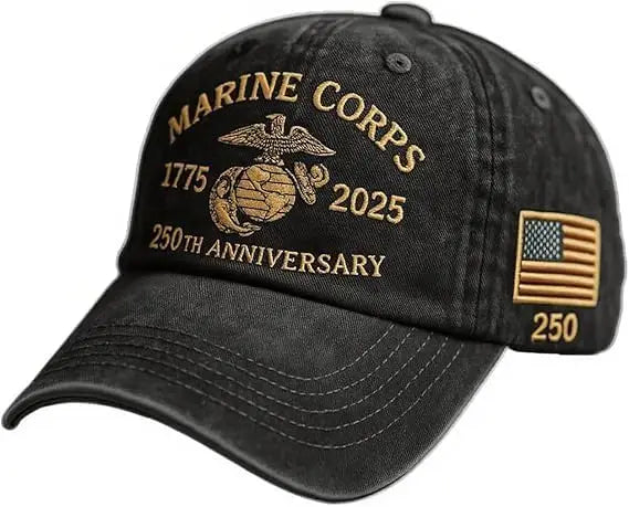 250 Anniversary Marine Corps Hat Embroidered Baseball Hats USA 250th Patriotic Cap for Men Women Veteran Gifts